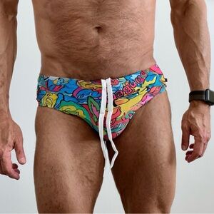 Vibrant Multicolor Men's Swim Trunks